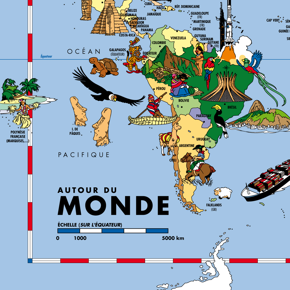 Carte Du Monde Pour Enfants - Sans Barres (Plast.1 - Collectif